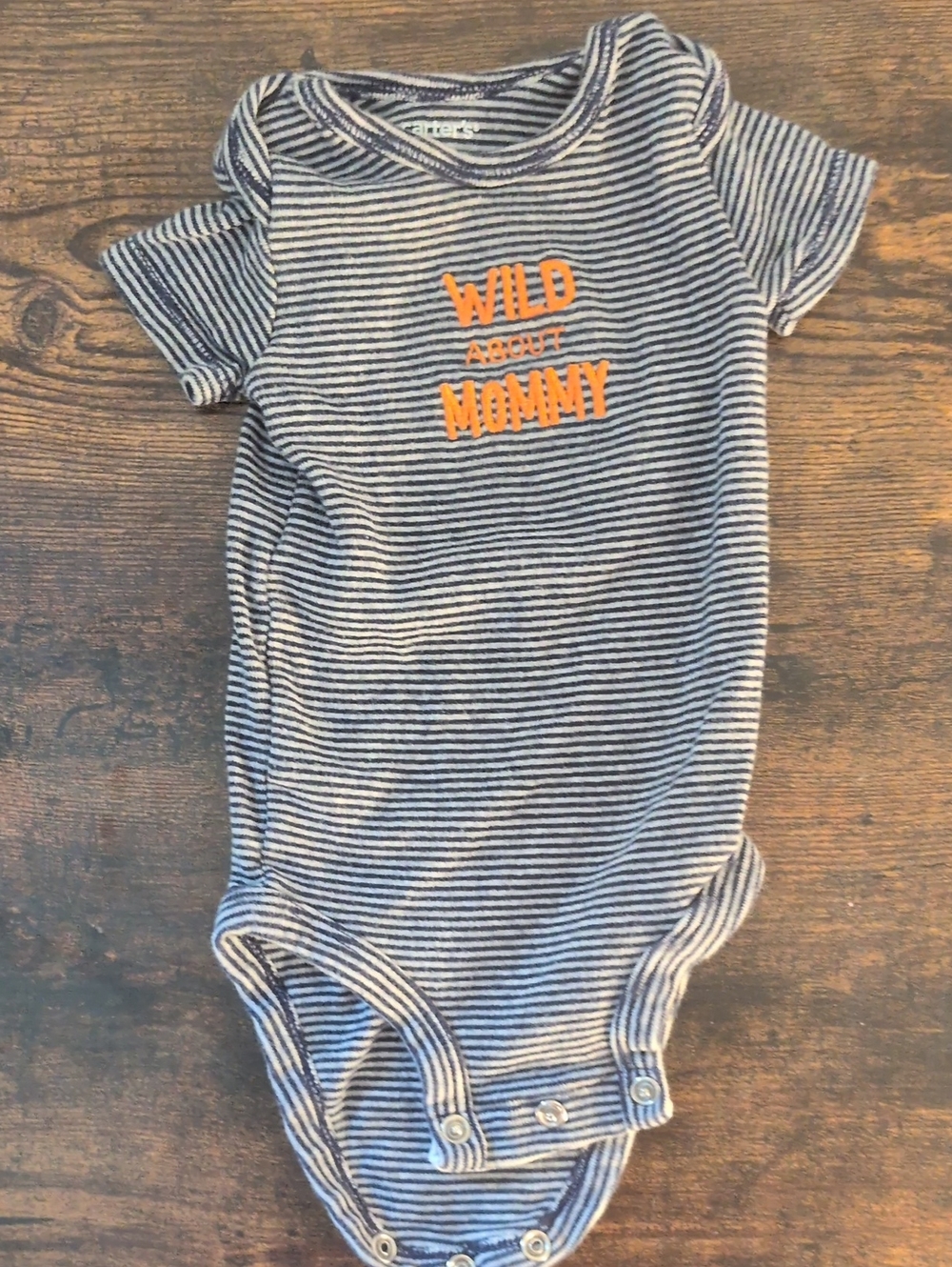 5/$25 Carter's Striped 'Wild About Mommy' Onesie Bodysuit 3M